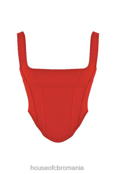 îmbrăcăminte House of CB corset cu plasă stacojie edetta X4F6867