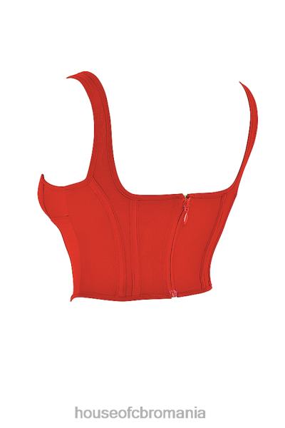 îmbrăcăminte House of CB corset cu plasă stacojie edetta X4F6867