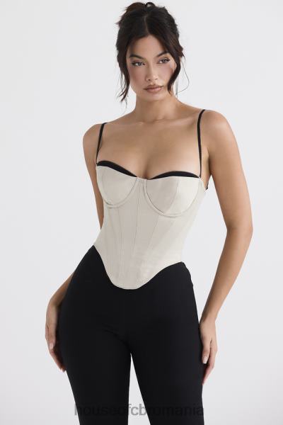 îmbrăcăminte House of CB corset cu sârmă din satin bej luette X4F6830