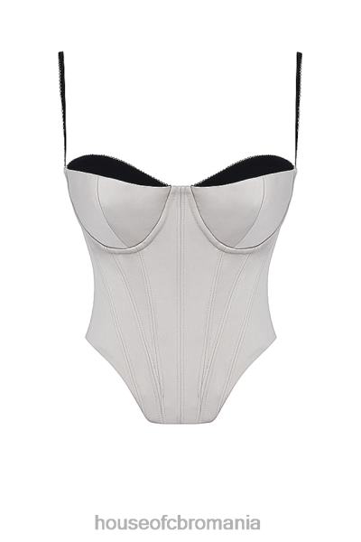 îmbrăcăminte House of CB corset cu sârmă din satin bej luette X4F6830