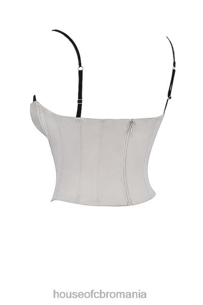 îmbrăcăminte House of CB corset cu sârmă din satin bej luette X4F6830
