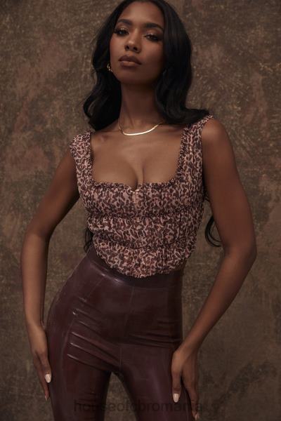 îmbrăcăminte House of CB corset cu volan carly animal print X4F6893