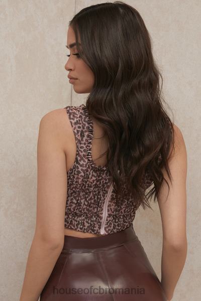 îmbrăcăminte House of CB corset cu volan carly animal print X4F6893