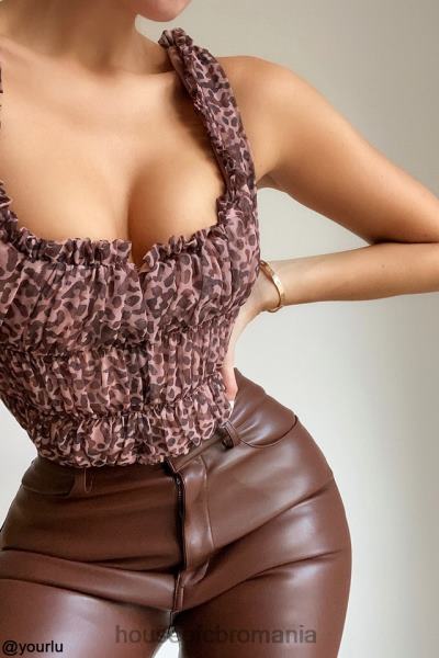 îmbrăcăminte House of CB corset cu volan carly animal print X4F6893