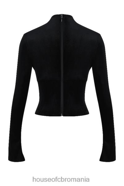 îmbrăcăminte House of CB corset de catifea neagră leonora X4F6833