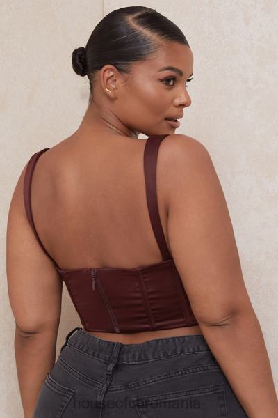 îmbrăcăminte House of CB corset decupat din satin stafide Betsy X4F6898
