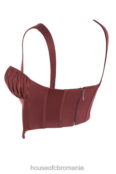 îmbrăcăminte House of CB corset decupat din satin stafide Betsy X4F6898