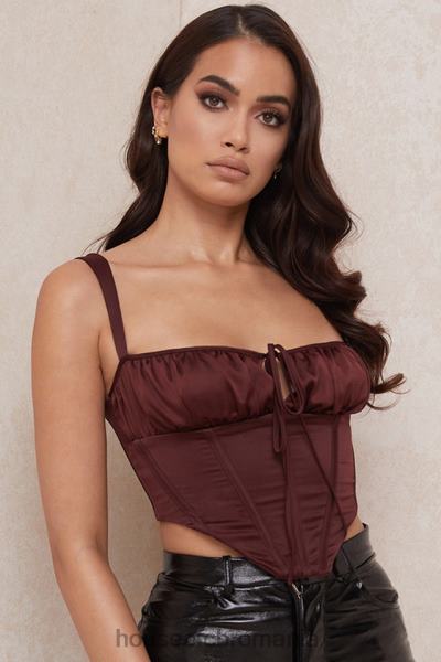 îmbrăcăminte House of CB corset decupat din satin stafide Betsy X4F6898