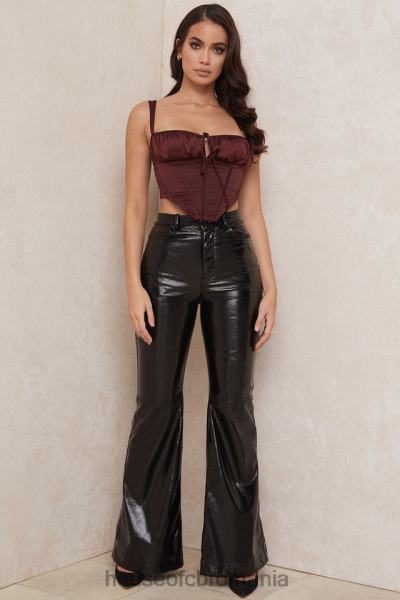 îmbrăcăminte House of CB corset decupat din satin stafide Betsy X4F6898