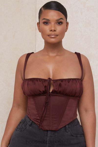 îmbrăcăminte House of CB corset decupat din satin stafide Betsy X4F6898