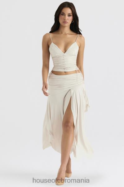 îmbrăcăminte House of CB corset din piele vegan alb antonella X4F6835