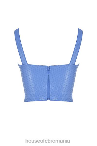 îmbrăcăminte House of CB corset din piele vegan albastru melissa floarea de colt X4F6865