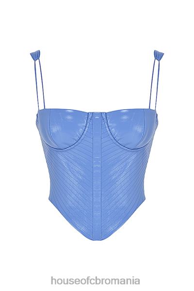 îmbrăcăminte House of CB corset din piele vegan albastru melissa floarea de colt X4F6865