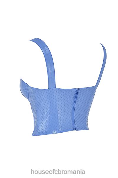 îmbrăcăminte House of CB corset din piele vegan albastru melissa floarea de colt X4F6865