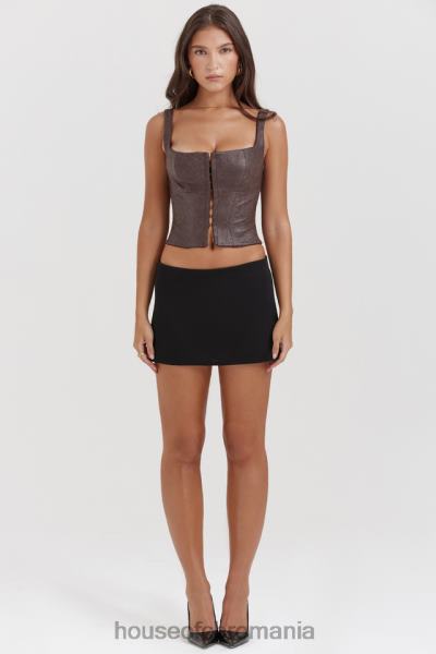îmbrăcăminte House of CB corset din piele vegan maro pia X4F685