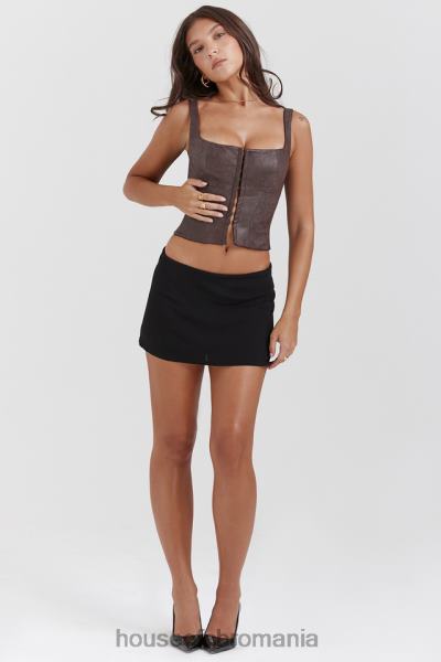 îmbrăcăminte House of CB corset din piele vegan maro pia X4F685