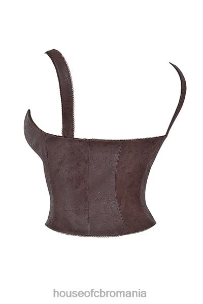 îmbrăcăminte House of CB corset din piele vegan maro pia X4F685