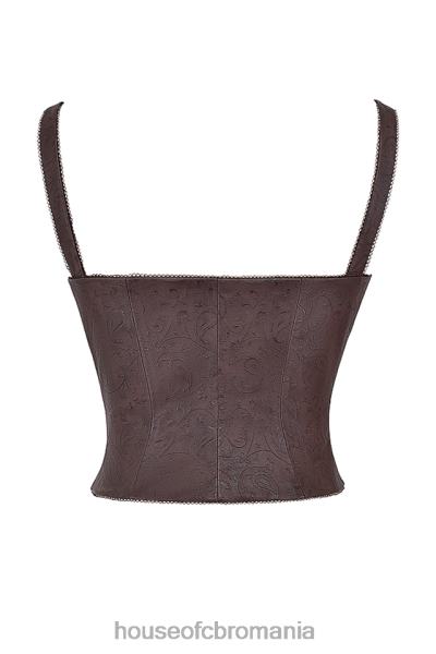 îmbrăcăminte House of CB corset din piele vegan maro pia X4F685
