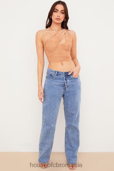 îmbrăcăminte House of CB corset din plasă adunată bej eliana X4F6878