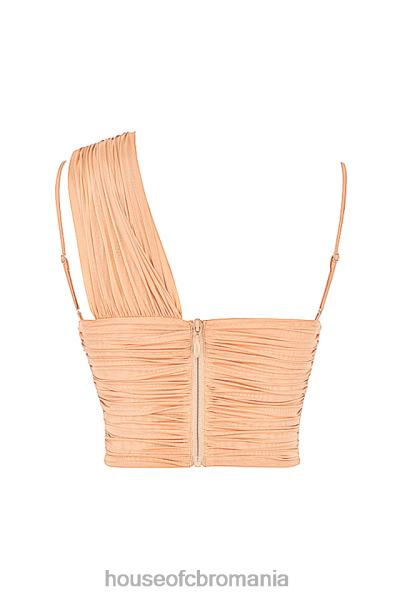 îmbrăcăminte House of CB corset din plasă adunată bej eliana X4F6878