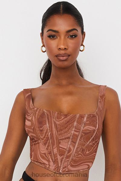 îmbrăcăminte House of CB corset din plasă cu imprimeu swirl ninetta X4F6886