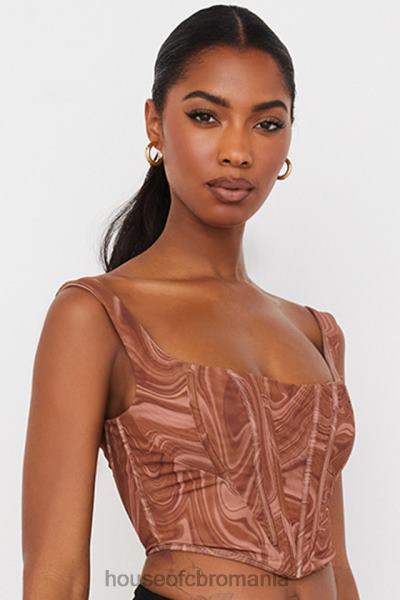 îmbrăcăminte House of CB corset din plasă cu imprimeu swirl ninetta X4F6886