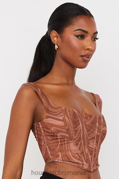 îmbrăcăminte House of CB corset din plasă cu imprimeu swirl ninetta X4F6886