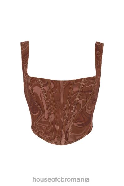 îmbrăcăminte House of CB corset din plasă cu imprimeu swirl ninetta X4F6886