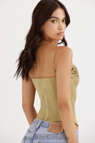 îmbrăcăminte House of CB corset din satin letitia olive X4F6858