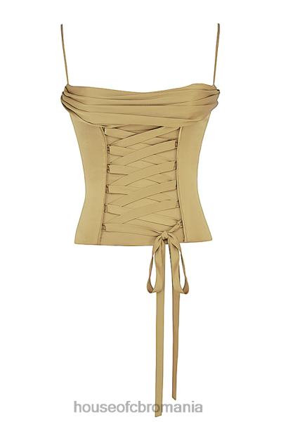 îmbrăcăminte House of CB corset din satin letitia olive X4F6858
