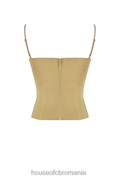 îmbrăcăminte House of CB corset din satin letitia olive X4F6858