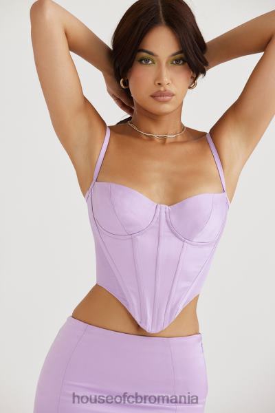 îmbrăcăminte House of CB corset din satin orhidee tamsin X4F6857