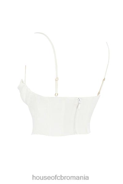 îmbrăcăminte House of CB corset drapat din satin ivoire X4F6884