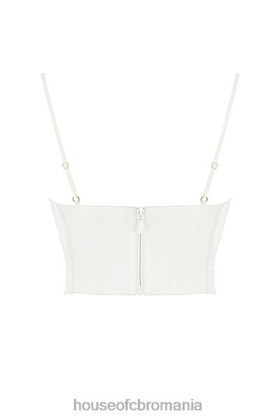 îmbrăcăminte House of CB corset drapat din satin ivoire X4F6884