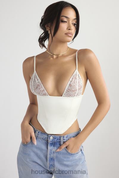 îmbrăcăminte House of CB corset emilee ivory satin si dantela X4F6853
