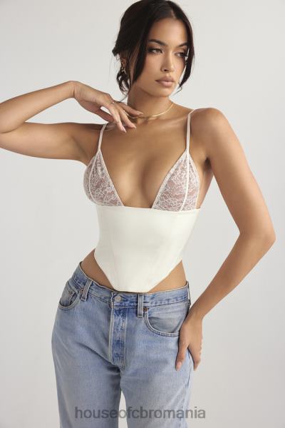 îmbrăcăminte House of CB corset emilee ivory satin si dantela X4F6853