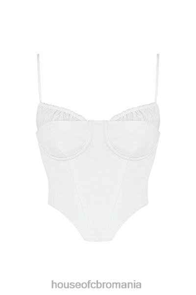 îmbrăcăminte House of CB corset emiliana alb adunat X4F6883