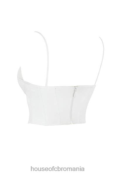 îmbrăcăminte House of CB corset emiliana alb adunat X4F6883