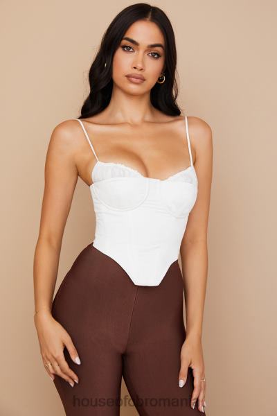îmbrăcăminte House of CB corset emiliana alb adunat X4F6883