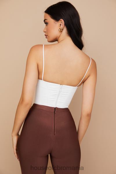 îmbrăcăminte House of CB corset emiliana alb adunat X4F6883