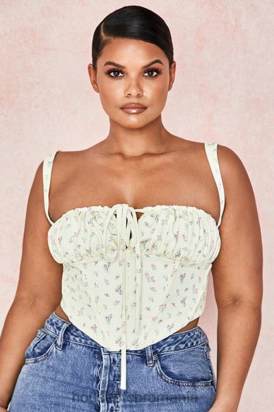 îmbrăcăminte House of CB corset floral gene lemon X4F68106