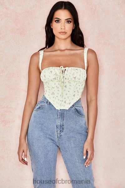 îmbrăcăminte House of CB corset floral gene lemon X4F68106