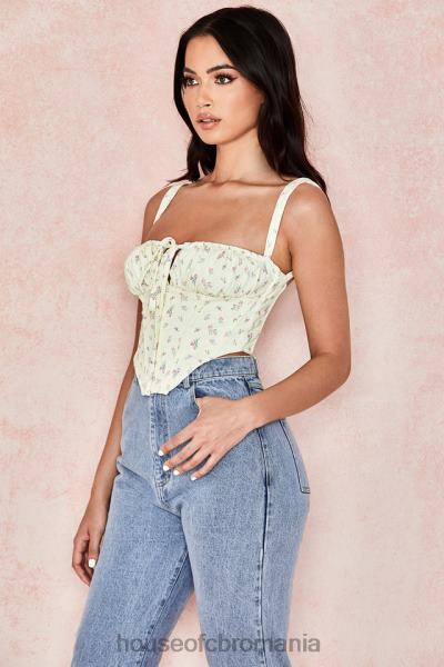 îmbrăcăminte House of CB corset floral gene lemon X4F68106