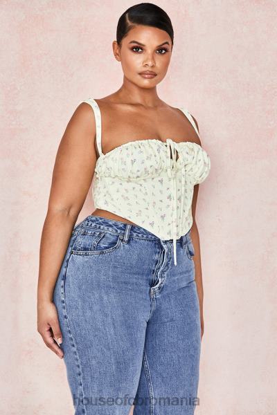 îmbrăcăminte House of CB corset floral gene lemon X4F68106
