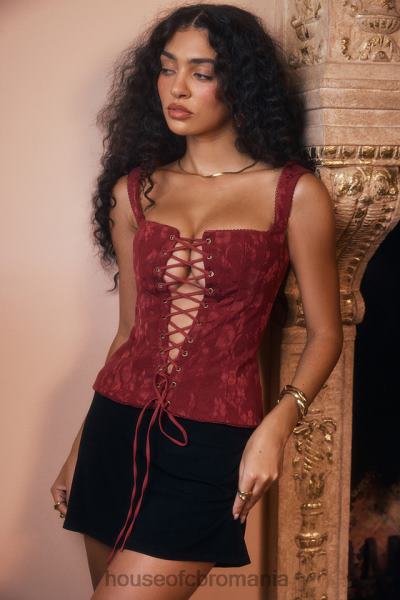 îmbrăcăminte House of CB corset floral parisa merlot X4F687