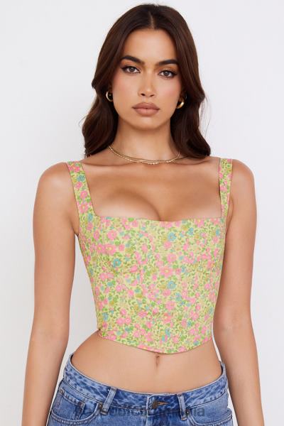 îmbrăcăminte House of CB corset floral vintage mac X4F6877
