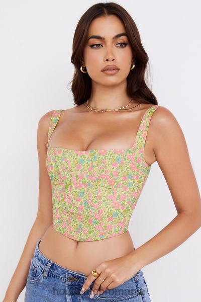 îmbrăcăminte House of CB corset floral vintage mac X4F6877