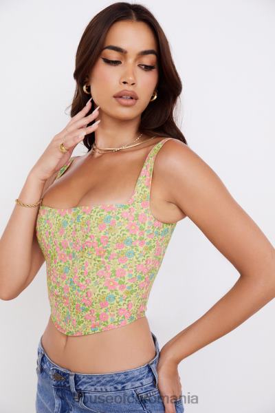 îmbrăcăminte House of CB corset floral vintage mac X4F6877