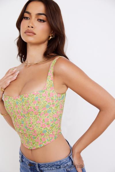 îmbrăcăminte House of CB corset floral vintage mac X4F6877