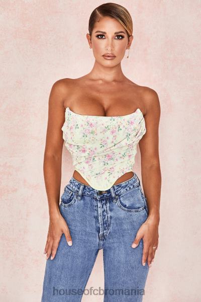 îmbrăcăminte House of CB corset floral vivienne lemon X4F68105